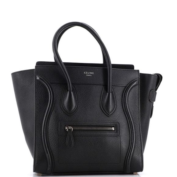 Celine Handbags - Celine Luggage Bag Grainy Leather Micro Black